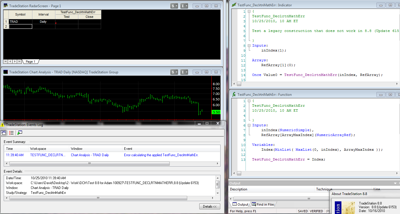 A TradeStation 8 8 Problem With A Variable Declaration Reference In A 